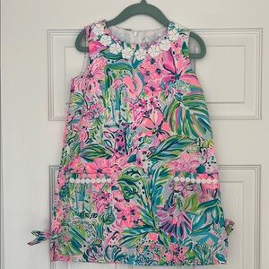 Floral Pink and Green Kids Dress